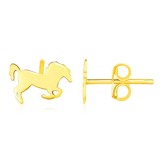 14K Gelbgold Pferdeohrringe