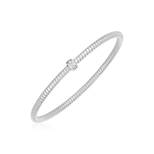 Armreif aus 14 Karat Weißgold mit Diamanten (3,00 mm)