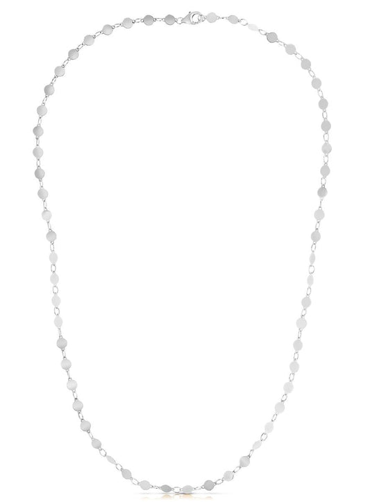 Collier en or blanc 14 carats avec cercles polis