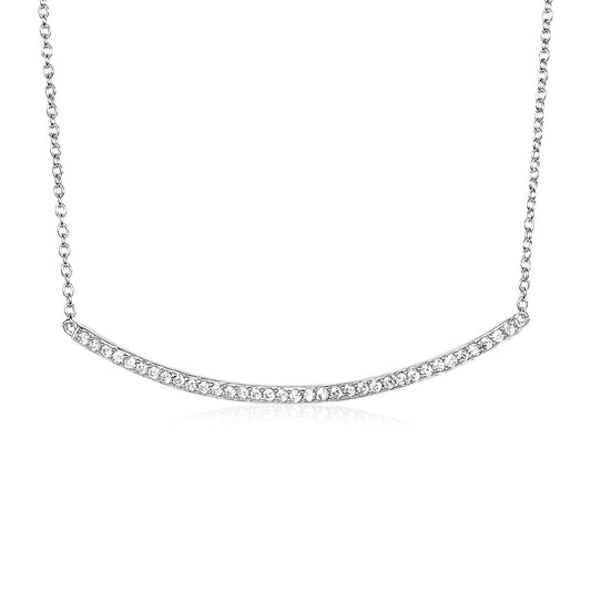 Halskette aus Sterlingsilber mit gebogenem Steg und Zirkoniasteinen