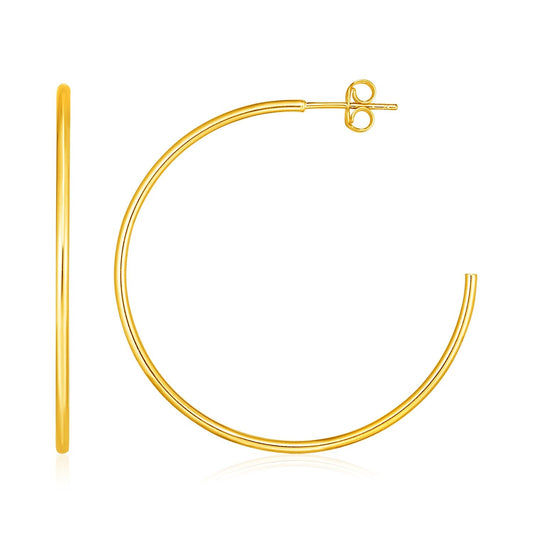 Ohrringe aus poliertem 14 Karat Gelbgold (1,5 x 40 mm)