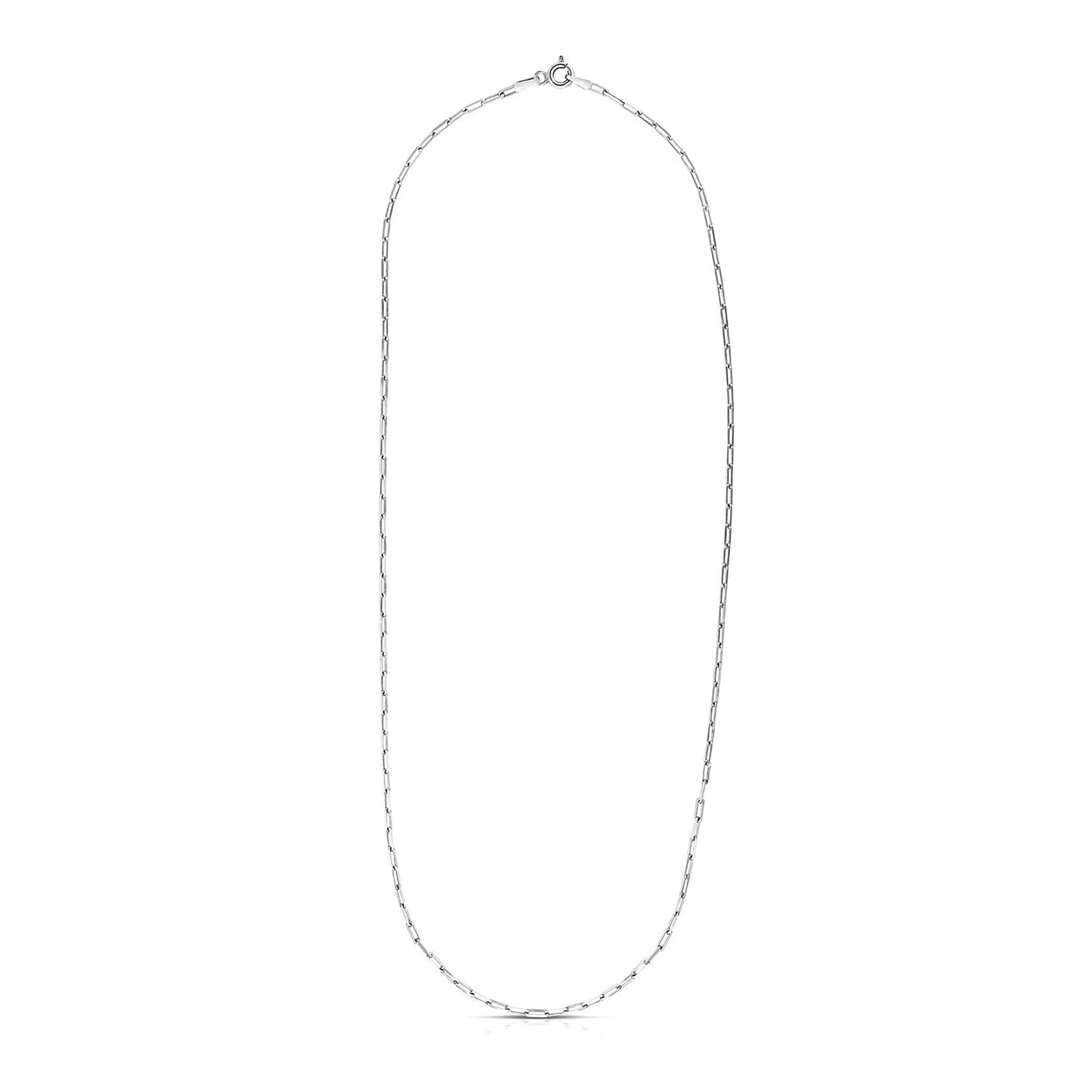 Chaîne trombone en argent sterling plaqué rhodium (1,80 mm)