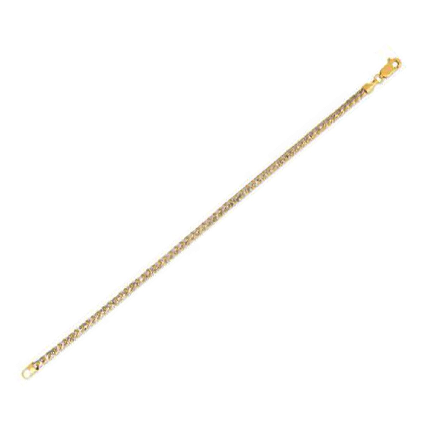 Rundes Pave-Franco-Kettenarmband aus 14 Karat Gelbgold (3,1 mm)