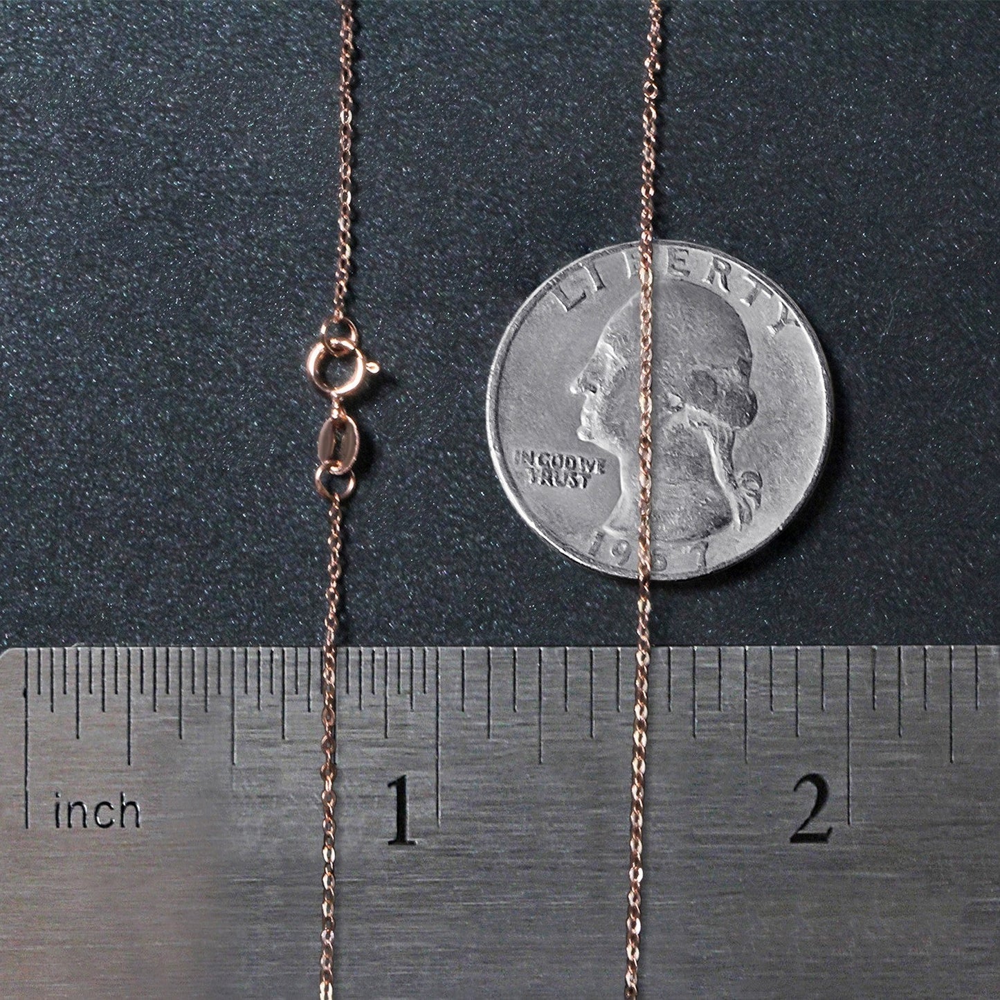 14k Roségold polierte Mini-Herzkette
