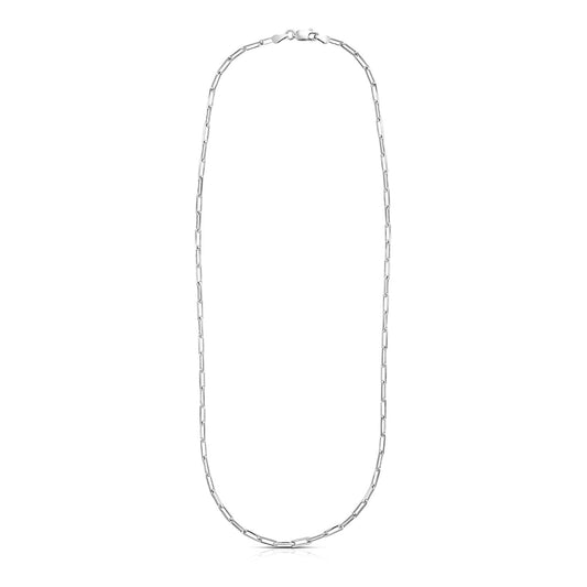 Sterling Silver Rhodium Plated Paperclip Chain (3.00 mm) - ThisandThatShoppe