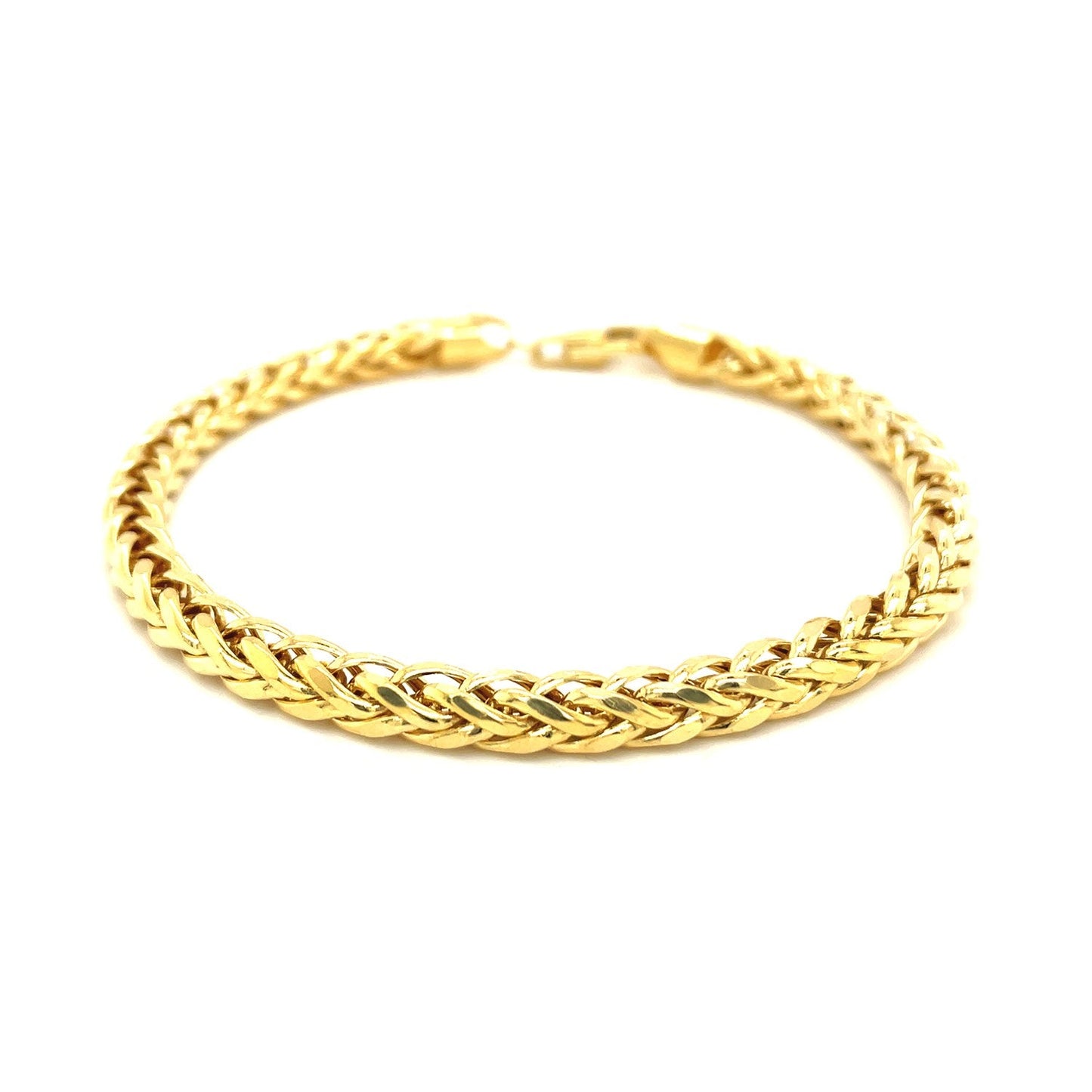 14k Gelbgold Diamantschliff Runde Franco Armband (5.30 mm)