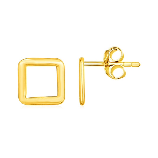 14k Gelbgold Ohrstecker mit offenen Quadraten