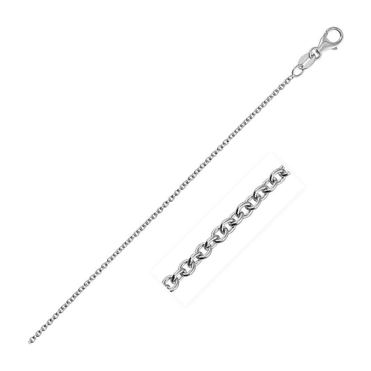 Chaîne gourmette ronde en or blanc 14 carats (1,30 mm)