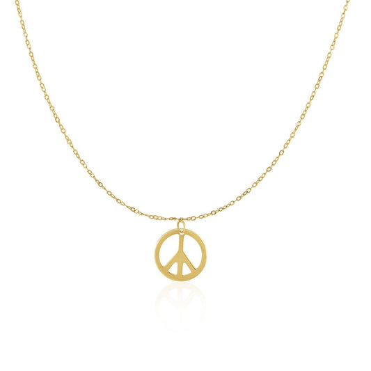 14k Gelbgold mit Friedenssymbol-Anhänger