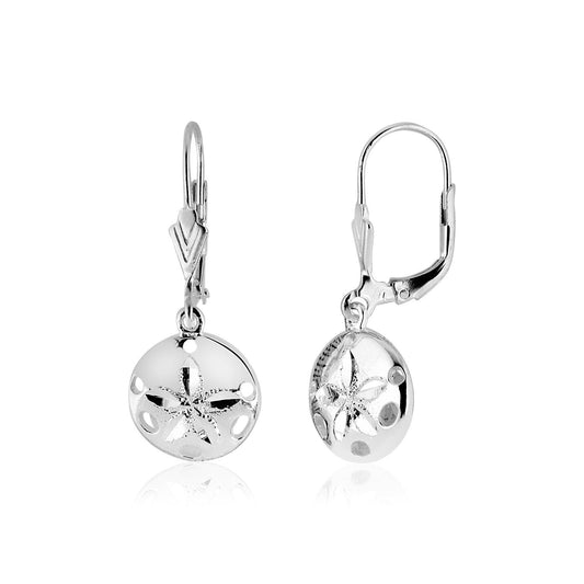 Ohrhänger aus Sterlingsilber, poliert, Sanddollar