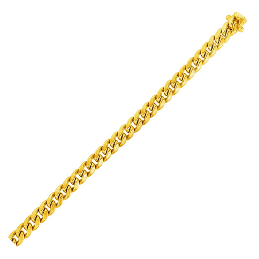 14 Karat Gelbgold Semi Solid Miami Cuban Kette (6,10 mm)