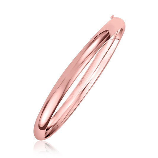 14k Roségold 5mm schicker glänzender Kuppelarmreif