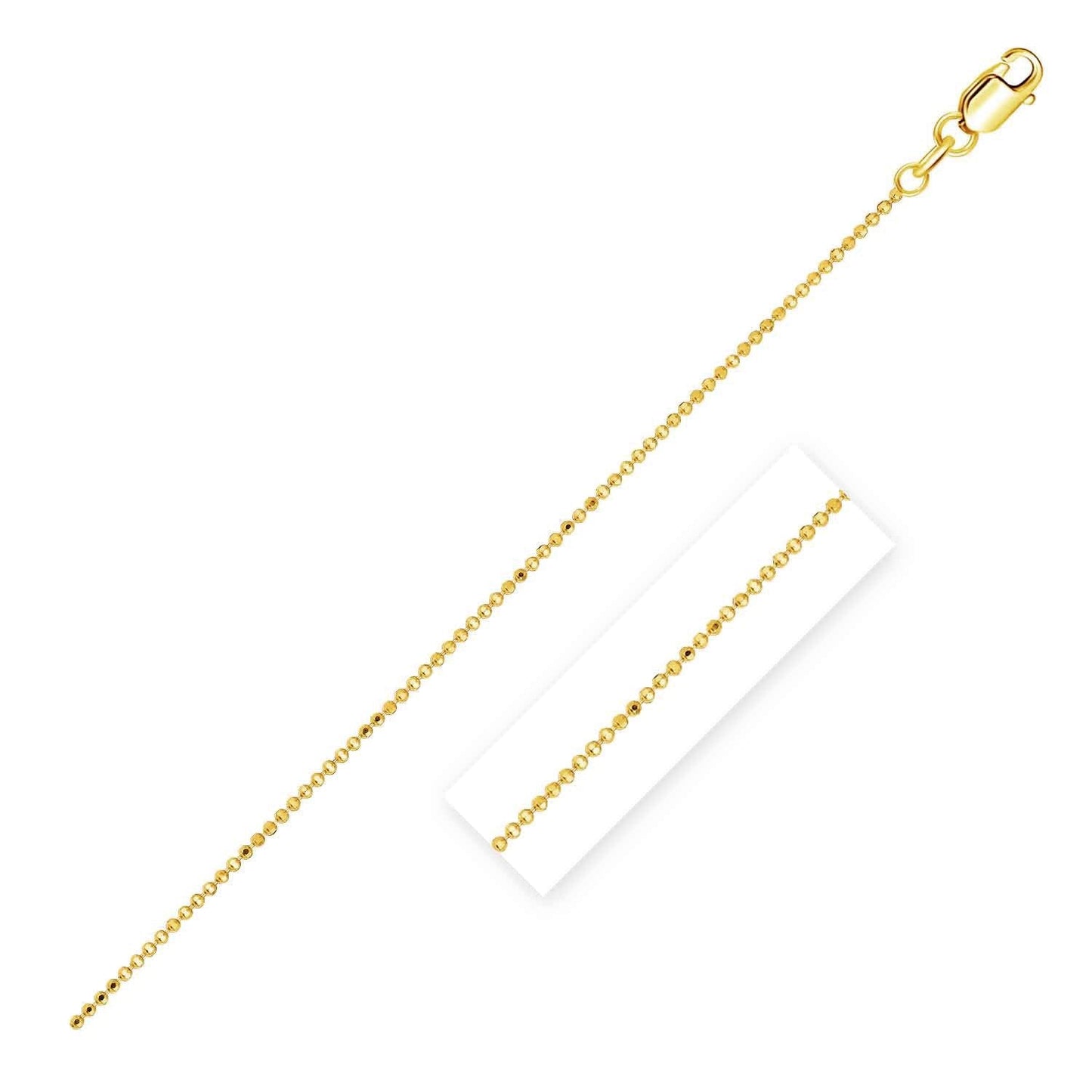 14 Karat Gelbgold Diamantschliff-Perlenkette (0,90 mm)