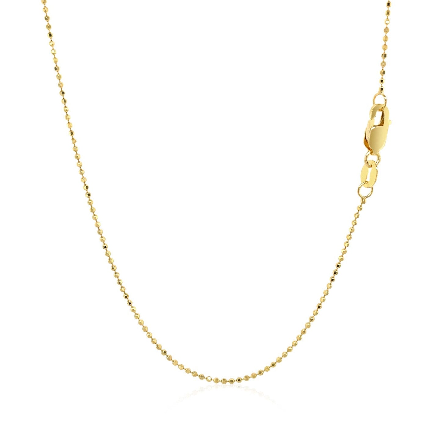 14 Karat Gelbgold Diamantschliff-Perlenkette (0,90 mm)