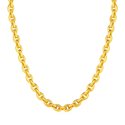 Collier en Or Jaune 14 carats Maille Ovale Polie