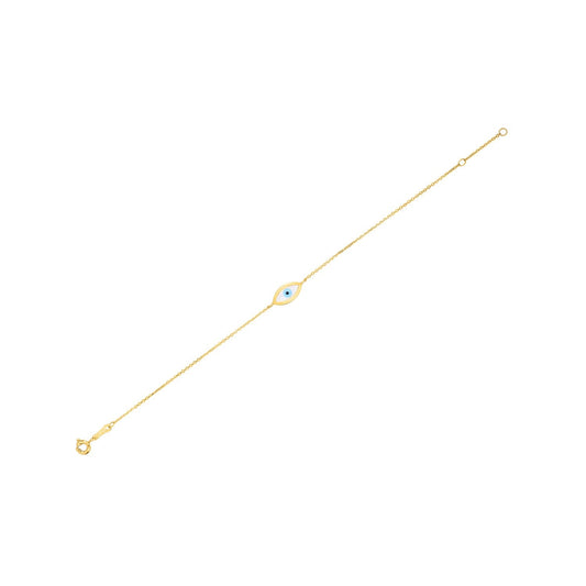 Armband aus 14 Karat Gelbgold mit Perlmutt-Amulett (1,00 mm)