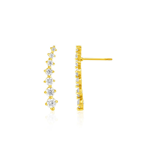 14k Gelbgold Ohrklemmen mit Zirkonia