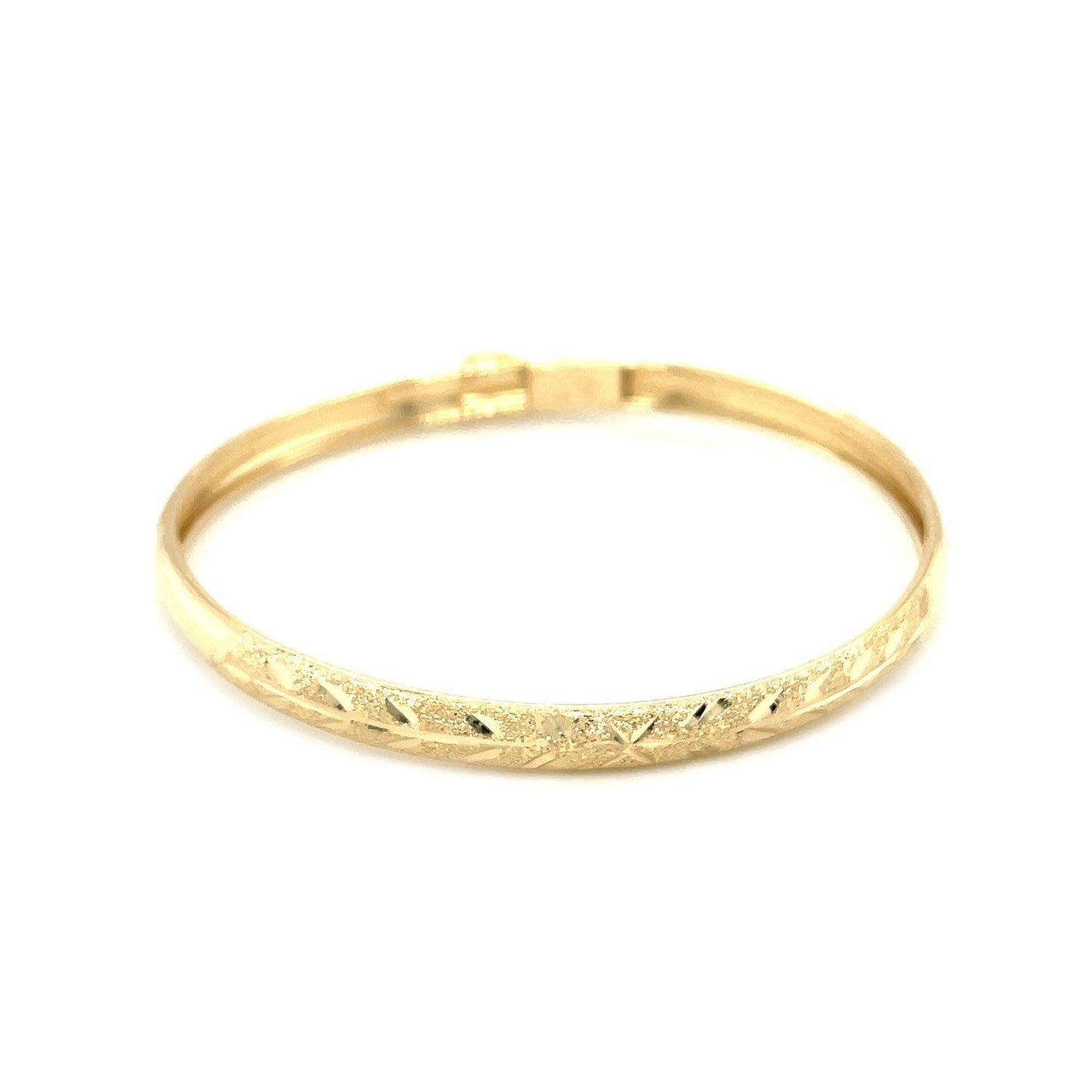 10 Karat Gelbgold Kinder-Armreif, Florentiner Diamantschliff, Kuppelform