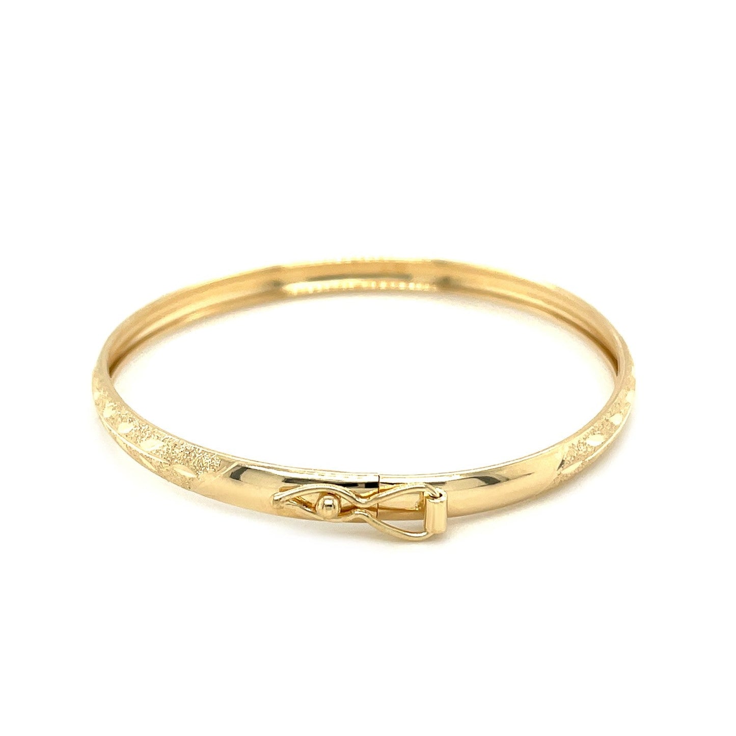 10 Karat Gelbgold Kinder-Armreif, Florentiner Diamantschliff, Kuppelform