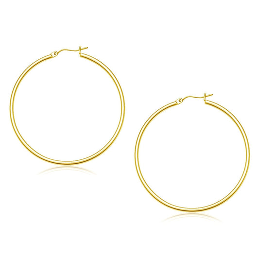 Boucles d'oreilles créoles polies en or jaune 10 carats (2x45mm)