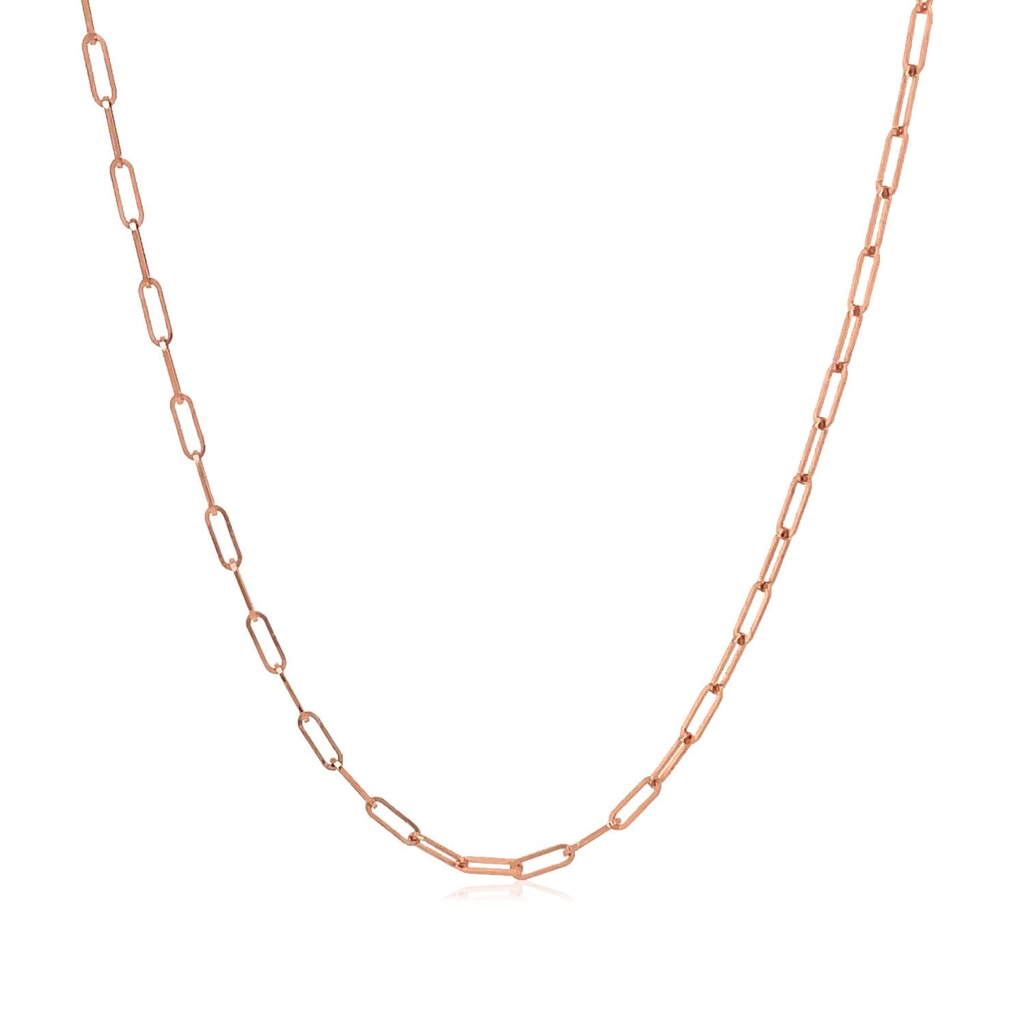 14K Roségold Feine Paperclip-Kette (1.50 mm)