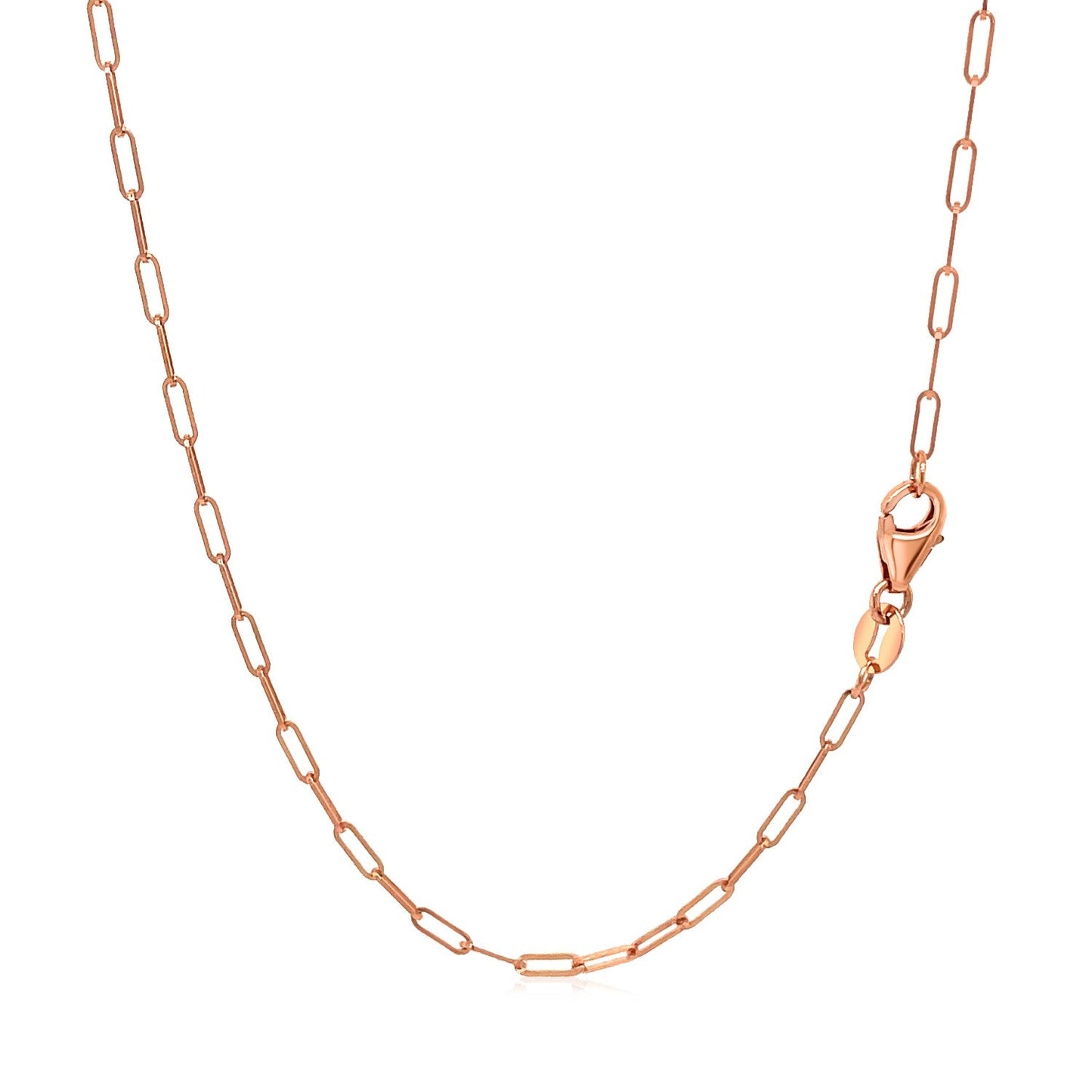 14K Roségold Feine Paperclip-Kette (1.50 mm)