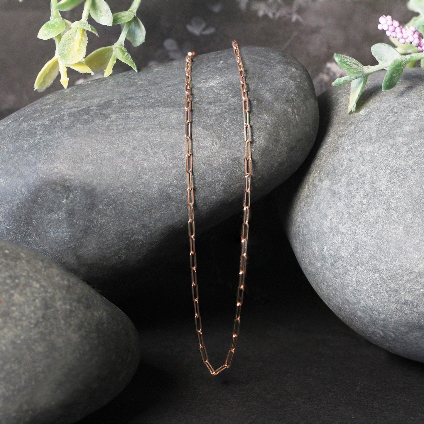 14K Roségold Feine Paperclip-Kette (1.50 mm)