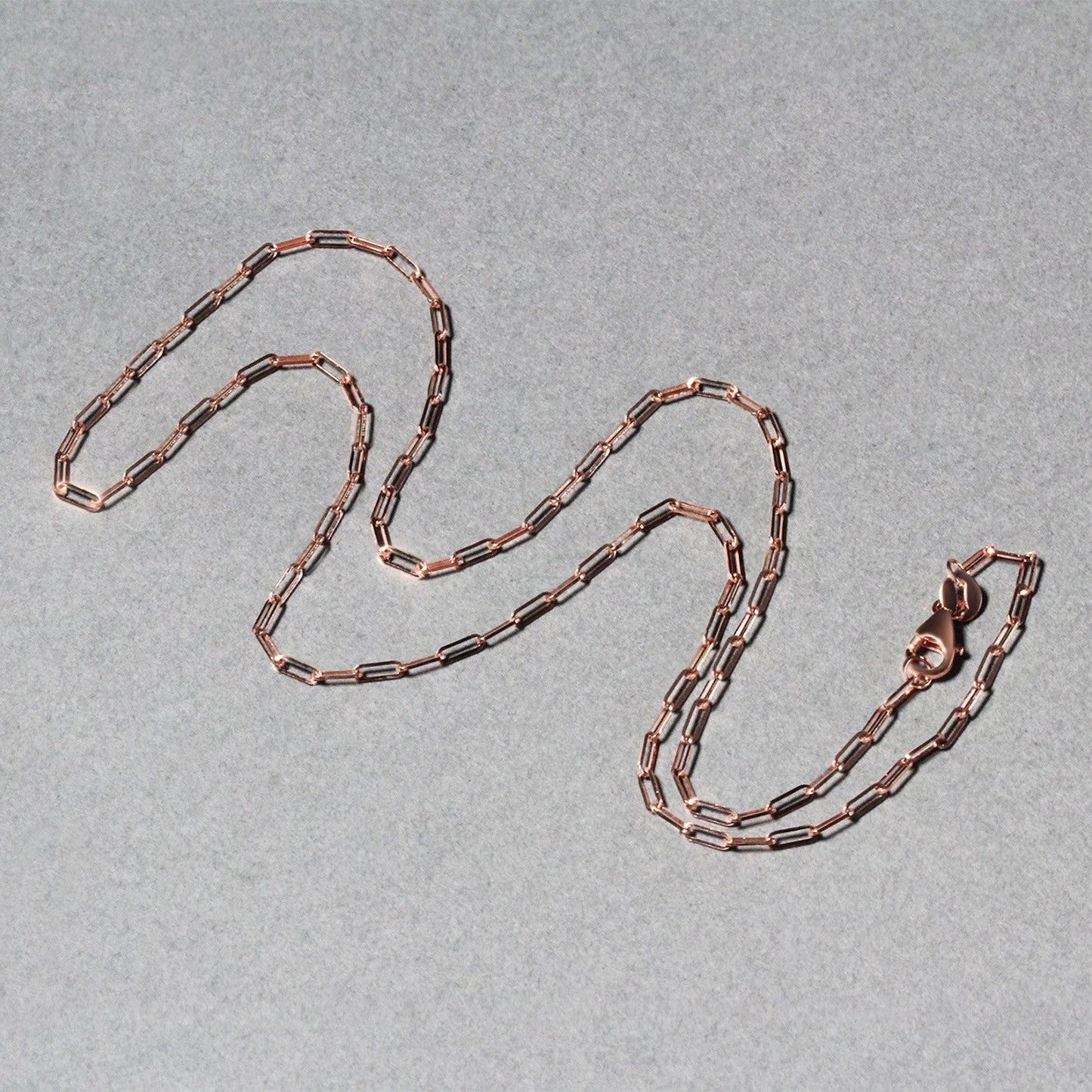 14K Roségold Feine Paperclip-Kette (1.50 mm)