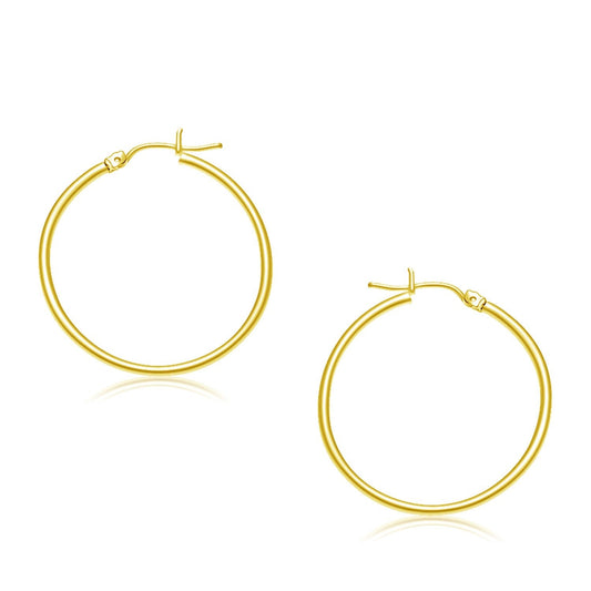 Boucles d'oreilles créoles en or jaune 10 carats polies (30 mm)
