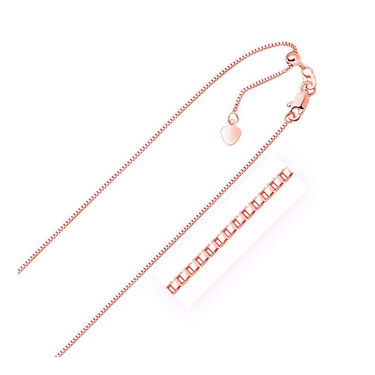 14k Roségold verstellbare Box-Kette (0,85 mm)