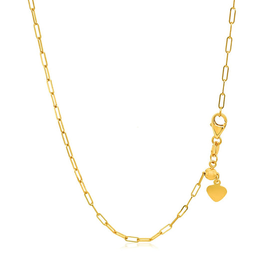 Chaîne trombone réglable en or jaune 14 carats (1,50 mm)