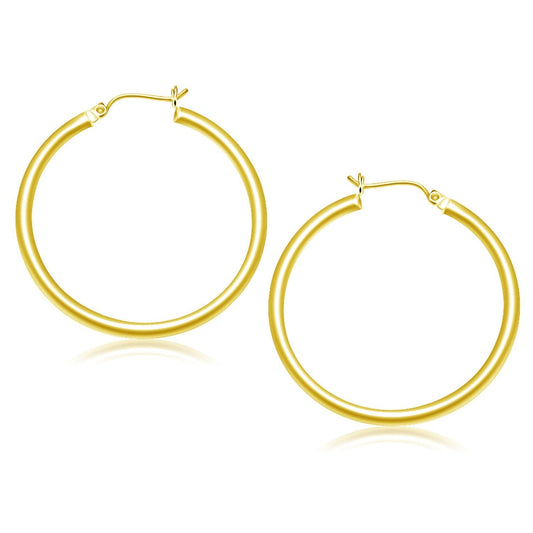 Boucles d'oreilles créoles polies en or jaune 10 carats (40 mm)