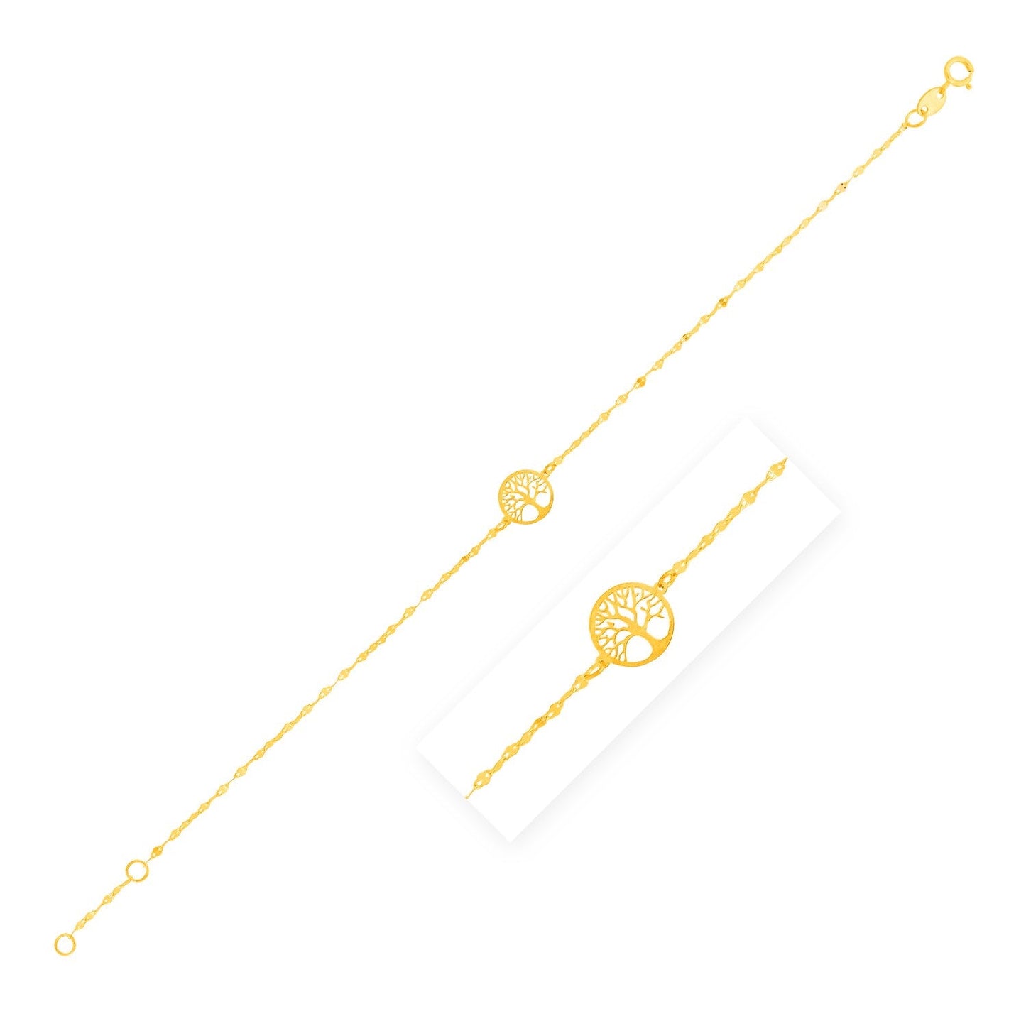 Armband Lebensbaum aus 14K Gelbgold (1,20 mm)