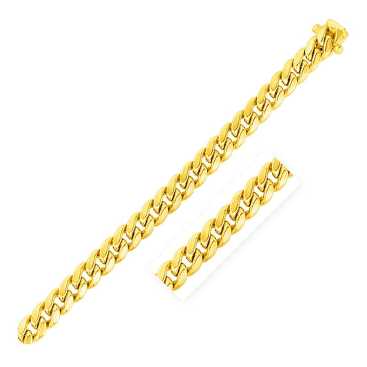 9,1mm 10k Gelbgold Semi Solid Miami Cuban Armband