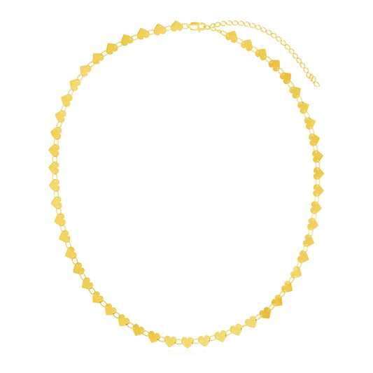 14 Karat Gelbgold Herz-Halskette mit Spiegelkette