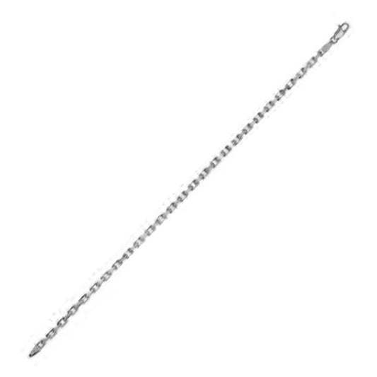 Armband aus 14 Karat Weißgold mit französischer Gliederkette (2,50 mm)