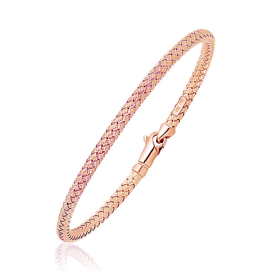 Armreif aus 14k Roségold mit aufwendigem Flechtmuster (3,40 mm)