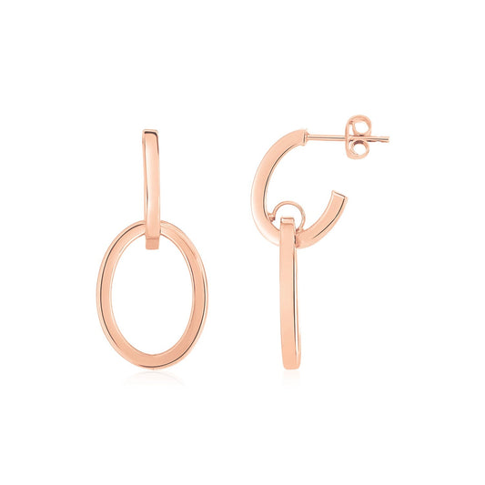 Ohrhänger mit ineinandergreifenden Ringen aus 14 Karat Roségold