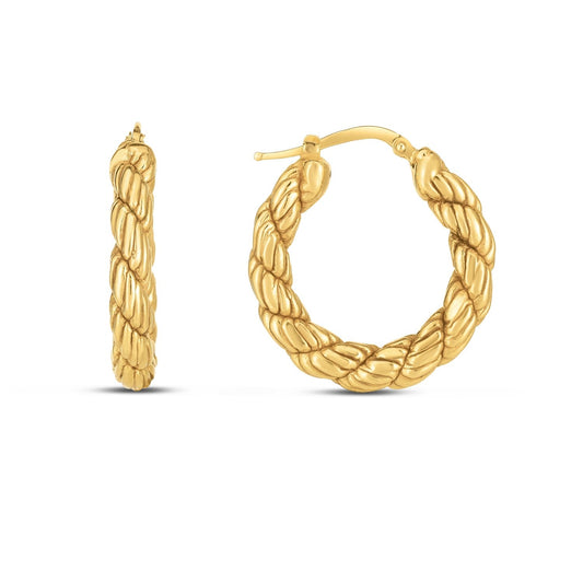 Ohrringe aus 14 Karat Gelbgold als Seilreifen