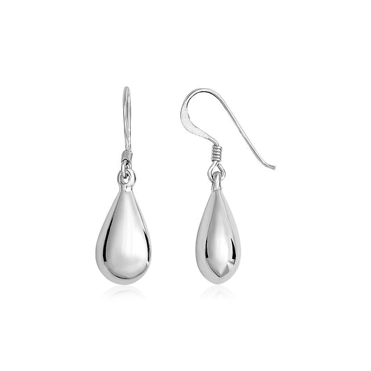 Ohrhänger aus Sterlingsilber, poliert, in geschwollener Tropfenform