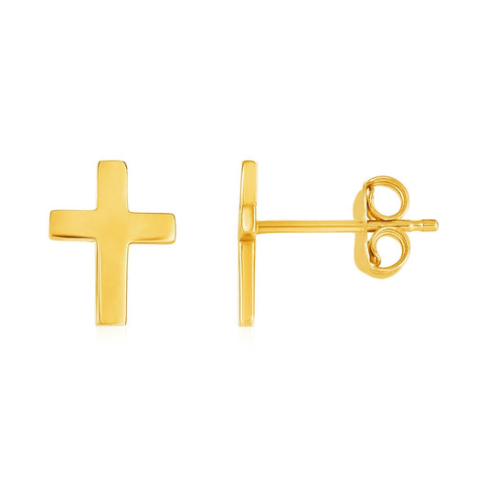 14 Karat Gelbgold Ohrstecker mit Kreuzen