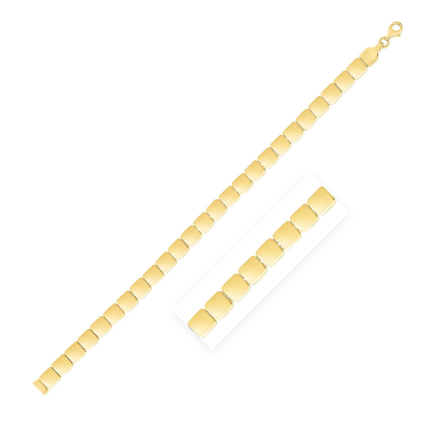 14 Karat Gelbgold hochglanzpolierte Vierkant-Gliederkette (6,00 mm)