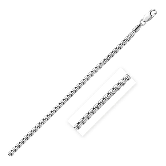 Sterlingsilber rhodiniert Rundanker-Kette (4.40 mm)