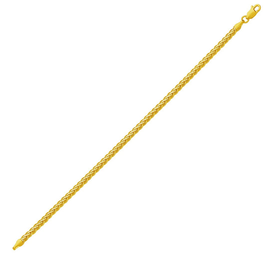 Feines Weizenkettenarmband aus 10 Karat Gelbgold