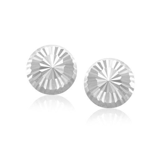 Ohrstecker aus 14 Karat Weißgold mit Diamantschliff und flachem Design