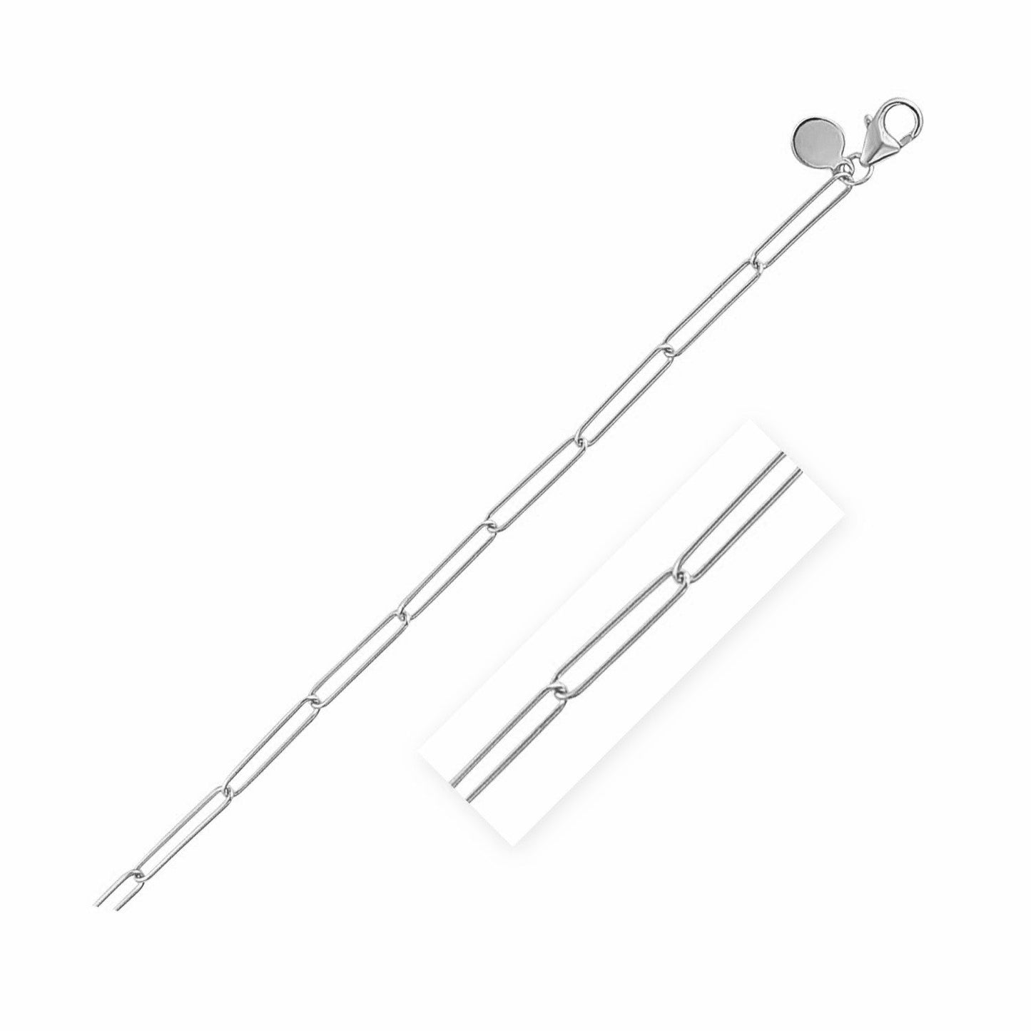 Armband aus 14 Karat Weißgold in Paperclip-Form (2,7 mm)