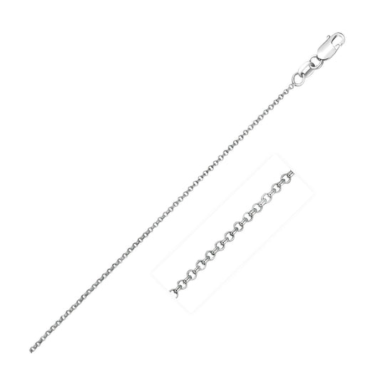 Chaîne Rollo en or blanc 14 carats, taillée au diamant (1,10 mm)