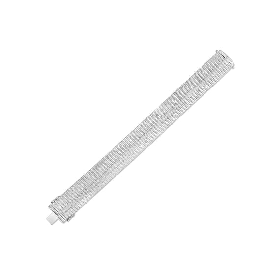 14 Karat Weißgold Breites Diamant-Flexarmband (17,10 mm)