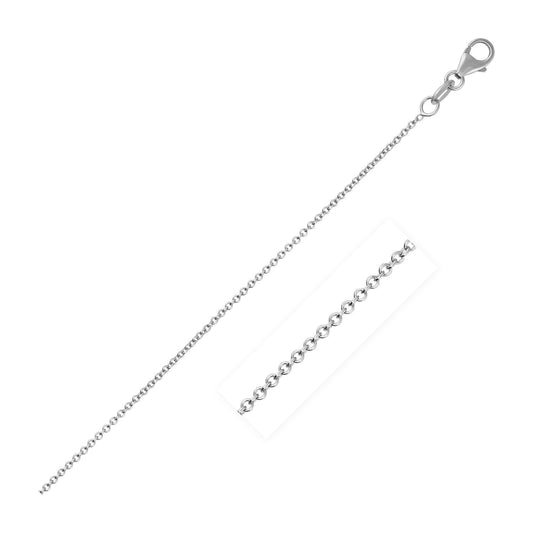 Chaîne maille forçat ronde en or blanc 14 carats (1,10 mm)
