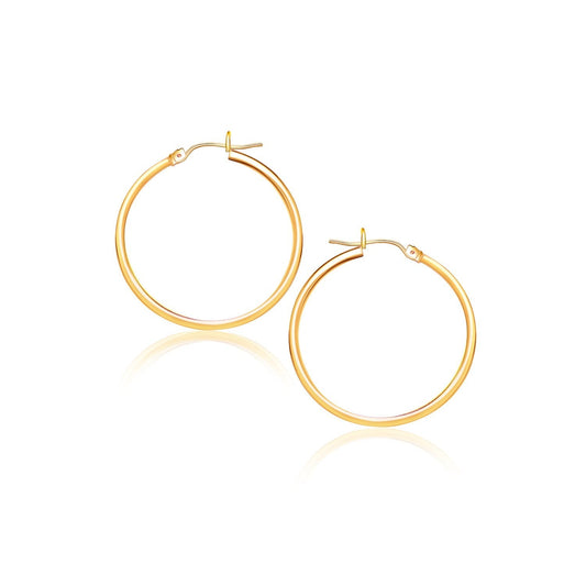 Créoles polies en or jaune 10K (2x40 mm)